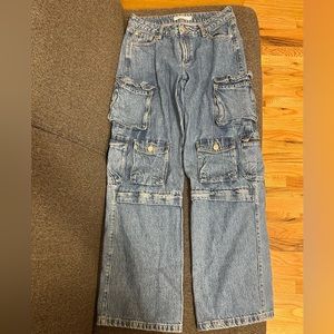 low rise Denim Cargos